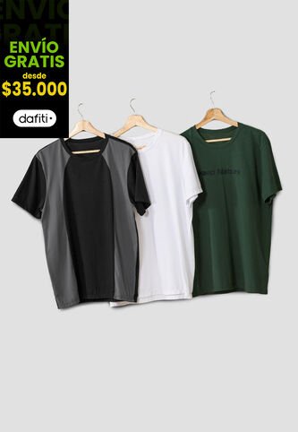 Camiseta Paq X3 Hombre Multicolor Rutta 104515 Rutta