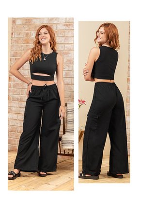 Crop Top Mujer Negro Rutta 33750