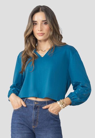 Blusa Mujer Azul Petroleo Rutta 106577 Rutta