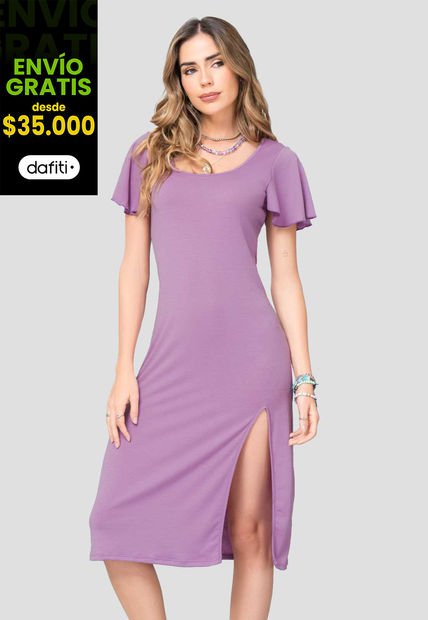 Vestido Largo Mujer Morado Rutta 101447