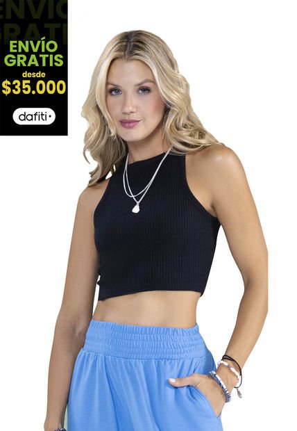 Crop Top Mujer Negro Rutta 92720