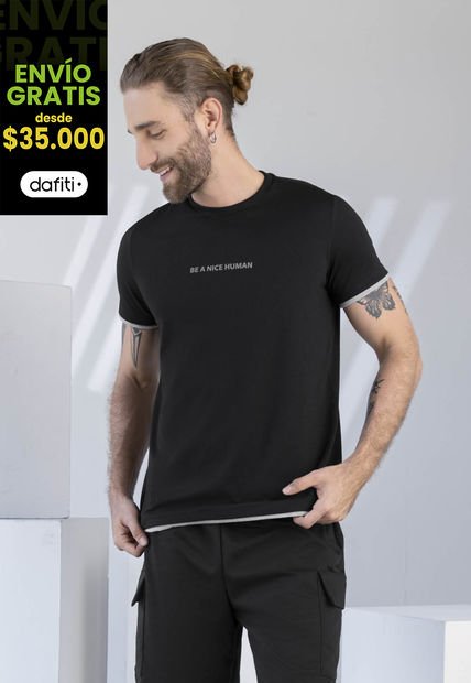 Camiseta Hombre Negro Rutta 1901