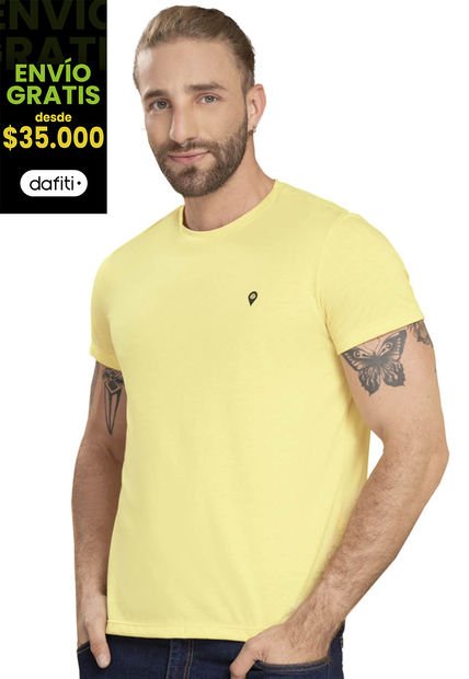 Camiseta Hombre Amarillo Pastel Rutta 89370