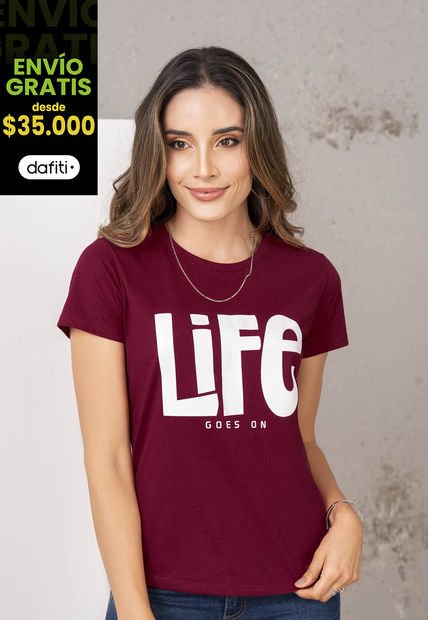 Camiseta Mujer Vinotinto Rutta 1117