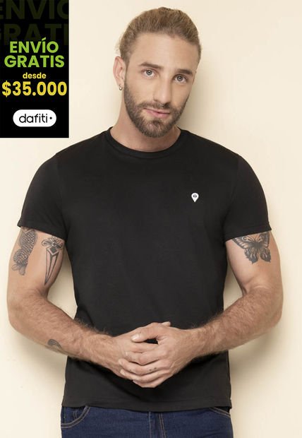 Camiseta Hombre Negro Rutta 89370