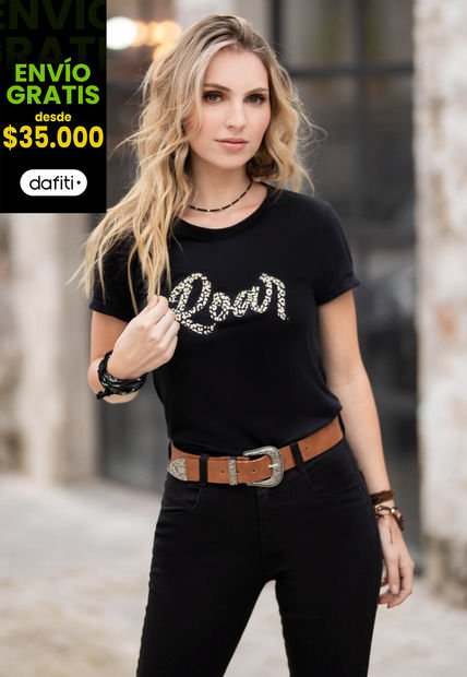 Camiseta Mujer Negro Rutta 9892