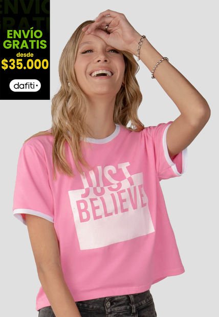 Camiseta Mujer Rosado Barbie Rutta 6894