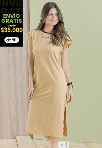 Vestido Largo Mujer Caramelo Rutta 102897 Rutta