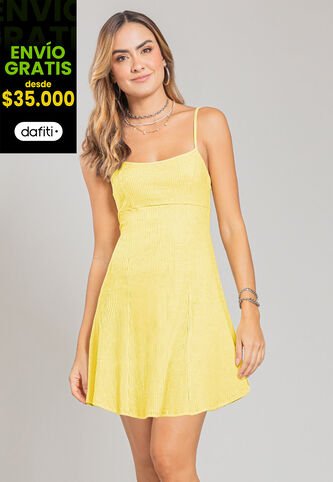 Vestido Corto Mujer Amarillo Pastel Rutta 107383 Rutta