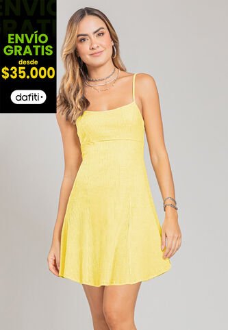 Vestido Corto Mujer Amarillo Pastel Rutta 107383 Rutta