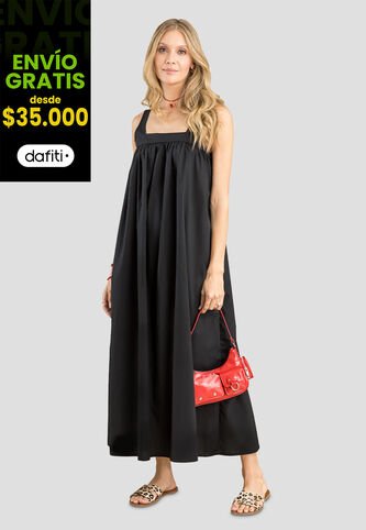 Vestido Largo Mujer Negro Rutta 104683 Rutta