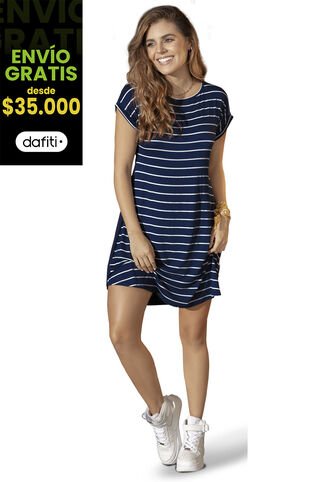 Vestido Corto Mujer Azul Rutta 89983 Rutta