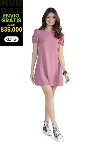 Vestido Corto Mujer Palo De Rosa Rutta 3772 Rutta