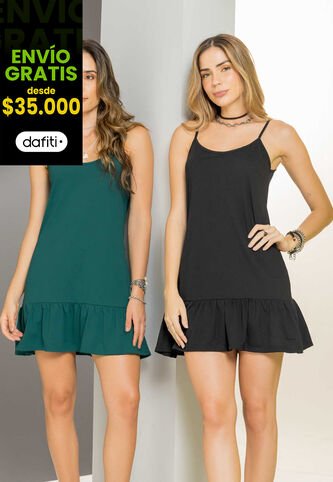 Vestido Paq X2 Mujer Multicolor Rutta 100254 Rutta