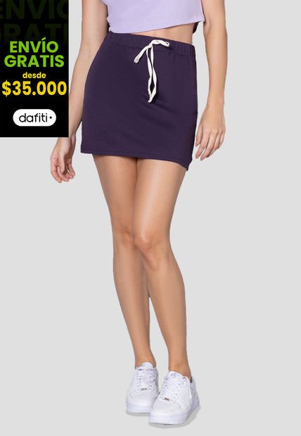 Falda Corta Mujer Berenjena Rutta 5609