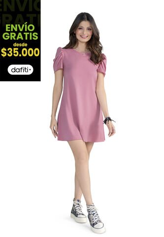 Vestido Corto Mujer Palo De Rosa Rutta 3772 Rutta