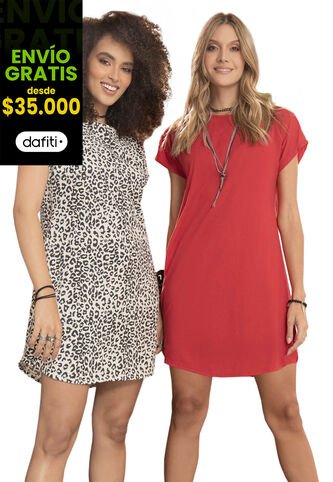 Vestido Paq X2 Mujer Multicolor Rutta 89283 Rutta