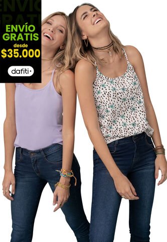 Camiseta Paq X2 Mujer Multicolor 91459 Rutta