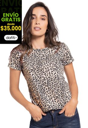 Camiseta Mujer Beige 78399