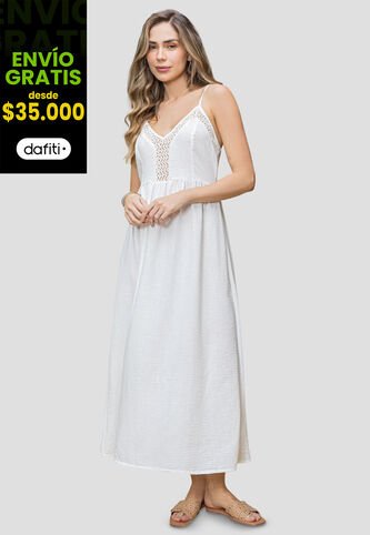 Vestido Largo Mujer Marfil Rutta 110715 Rutta