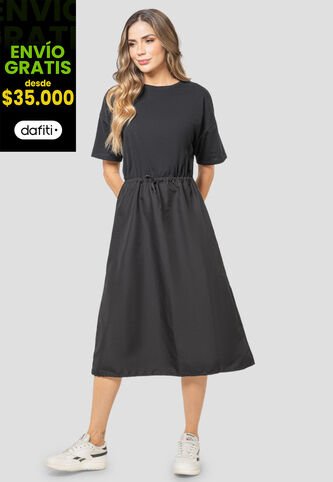 Vestido Largo Mujer Negro Rutta 3219 Rutta