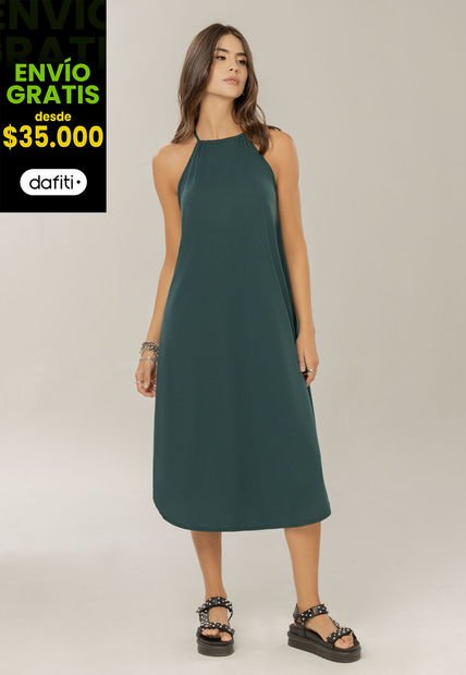 Vestido Largo Mujer Verde Rutta 104778