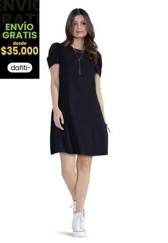 Vestido Corto Mujer Negro Rutta 3772 Rutta