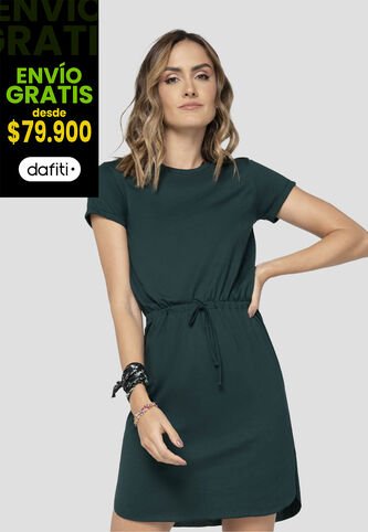 Vestido Corto Mujer Verde Botella Rutta 9730 Rutta
