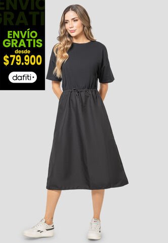 Vestido Largo Mujer Negro Rutta 3219 Rutta