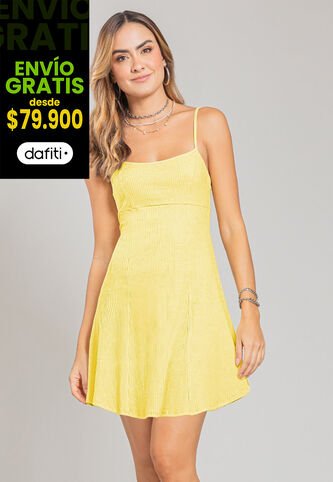 Vestido Corto Mujer Amarillo Pastel Rutta 107383 Rutta