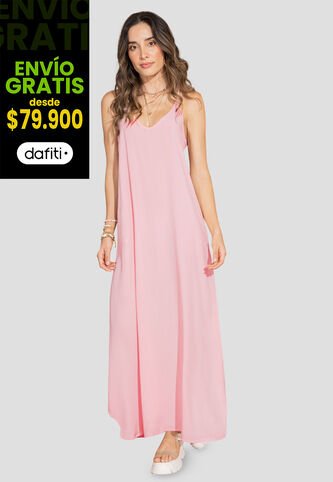Vestido Largo Mujer Rosado Rutta 106536 Rutta