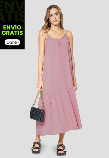 Vestido Largo Mujer Palo De Rosa Rutta 106263