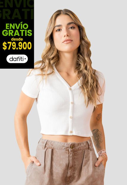 Crop Top Mujer Marfil Rutta 104038