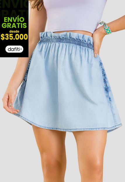 Falda Corta Mujer Azul Medio Rutta 103219