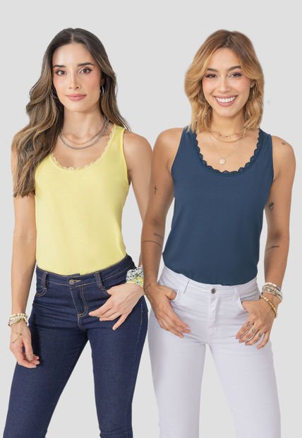 Camiseta Paq X2 Mujer Multicolor Rutta 34459