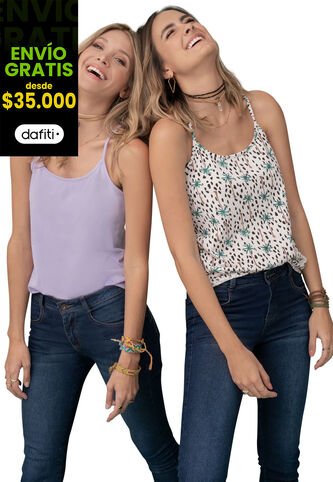 Camiseta Paq X2 Mujer Multicolor 91459 Rutta