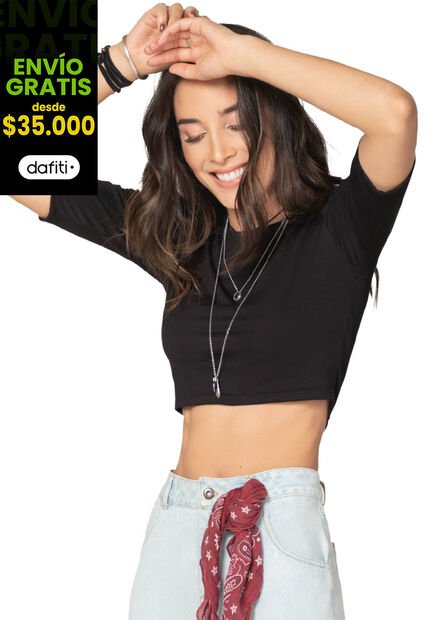 Camiseta Para Mujer Negro Rutta