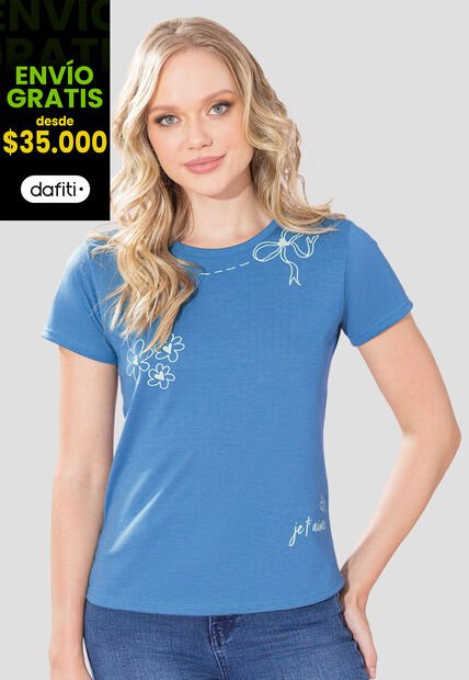 Camiseta Mujer Azul Rutta 107343