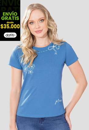 Camiseta Mujer Azul Rutta 107343
