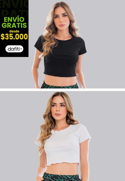 Crop Top Paq X2 Mujer Multicolor Rutta 5967