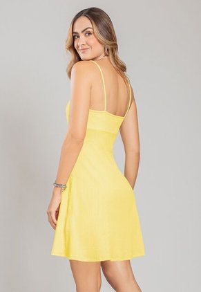 Vestido Corto Mujer Amarillo Pastel Rutta 107383