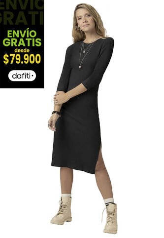 Vestido Largo Mujer Negro Rutta 77615 Rutta