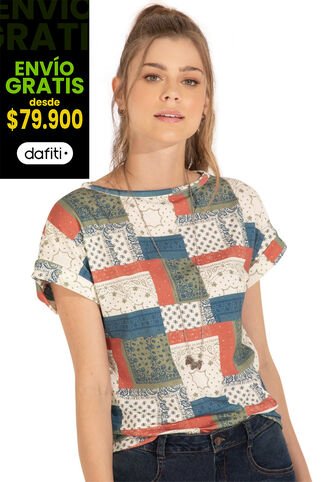 Camiseta Para Mujer Estampado Patchwork Rutta Rutta