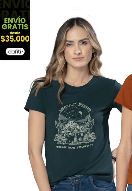 Camiseta Mujer Verde Botella Rutta 4795