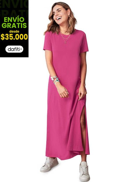 Vestido Largo Mujer Fucsia Rutta 5616