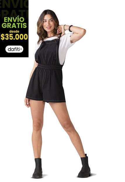 Overall Corto Mujer Negro Rutta 4347