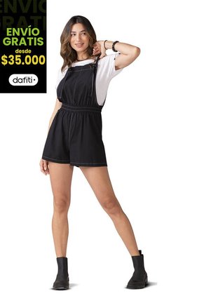 Overall Corto Mujer Negro Rutta 4347