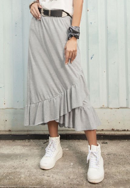 Falda Larga Mujer Gris 86950