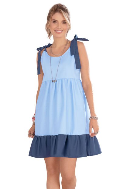 Vestido Corto Mujer Azul 91473