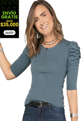 Camiseta Para Mujer Azul Acero Rutta